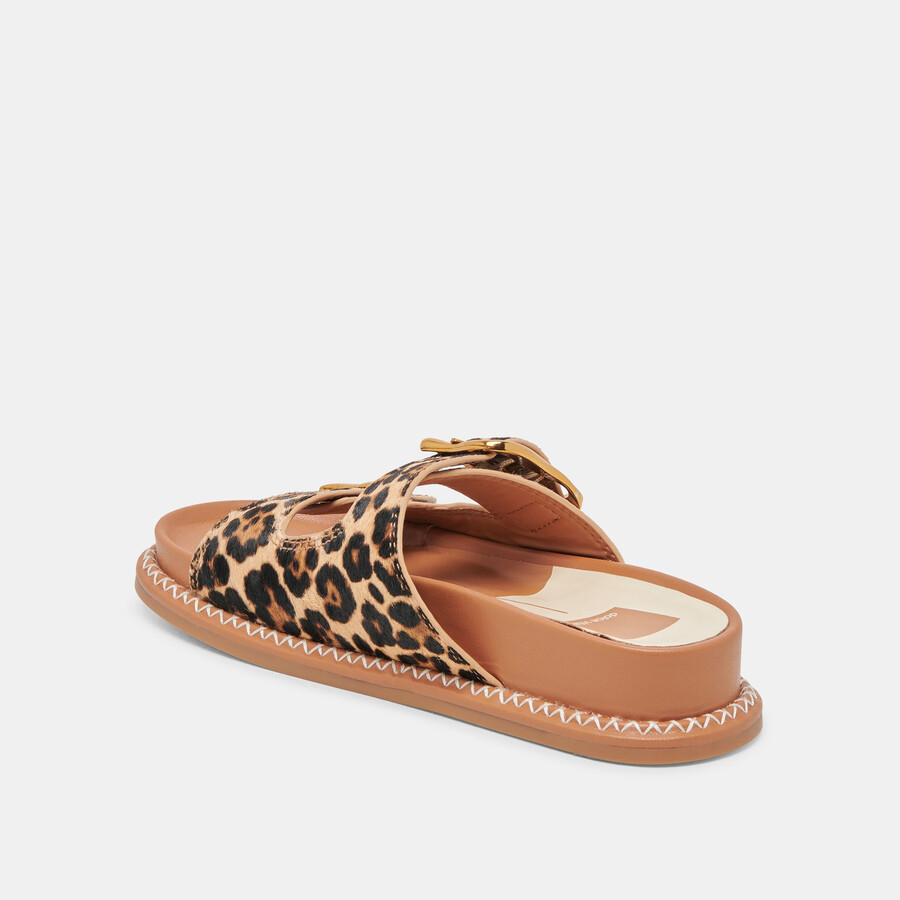 sevana sandalen dunkelbraunes leopardenmuster kalbsleder