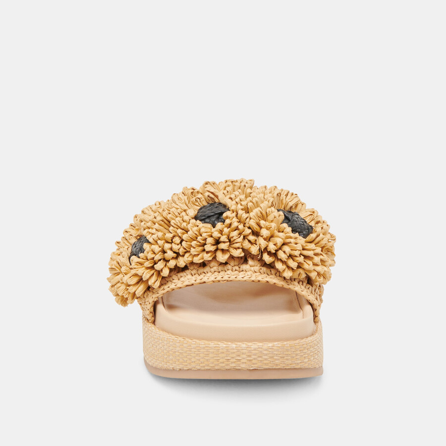 sidona blumensandalen hellbraun naturraffia