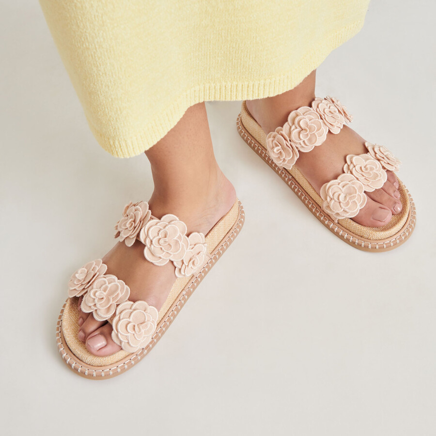sherla sandalen praline raffia