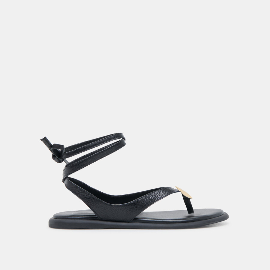 judy sandalen aus schwarzem leder