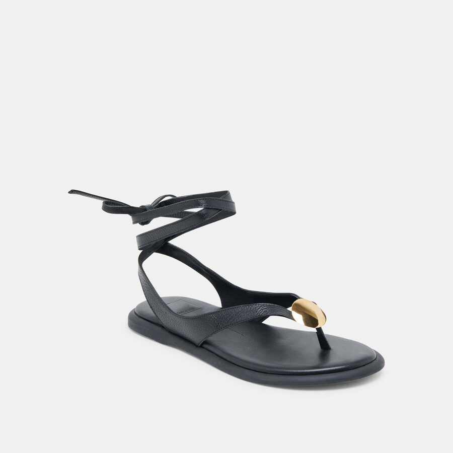 judy sandalen aus schwarzem leder