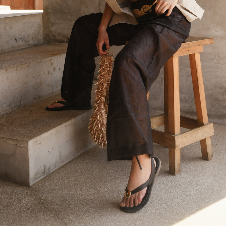 judy sandalen aus schwarzem leder