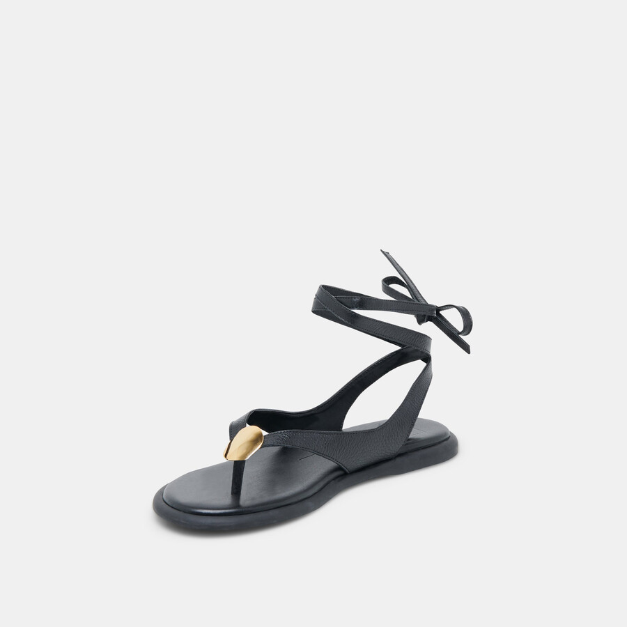 judy sandalen aus schwarzem leder