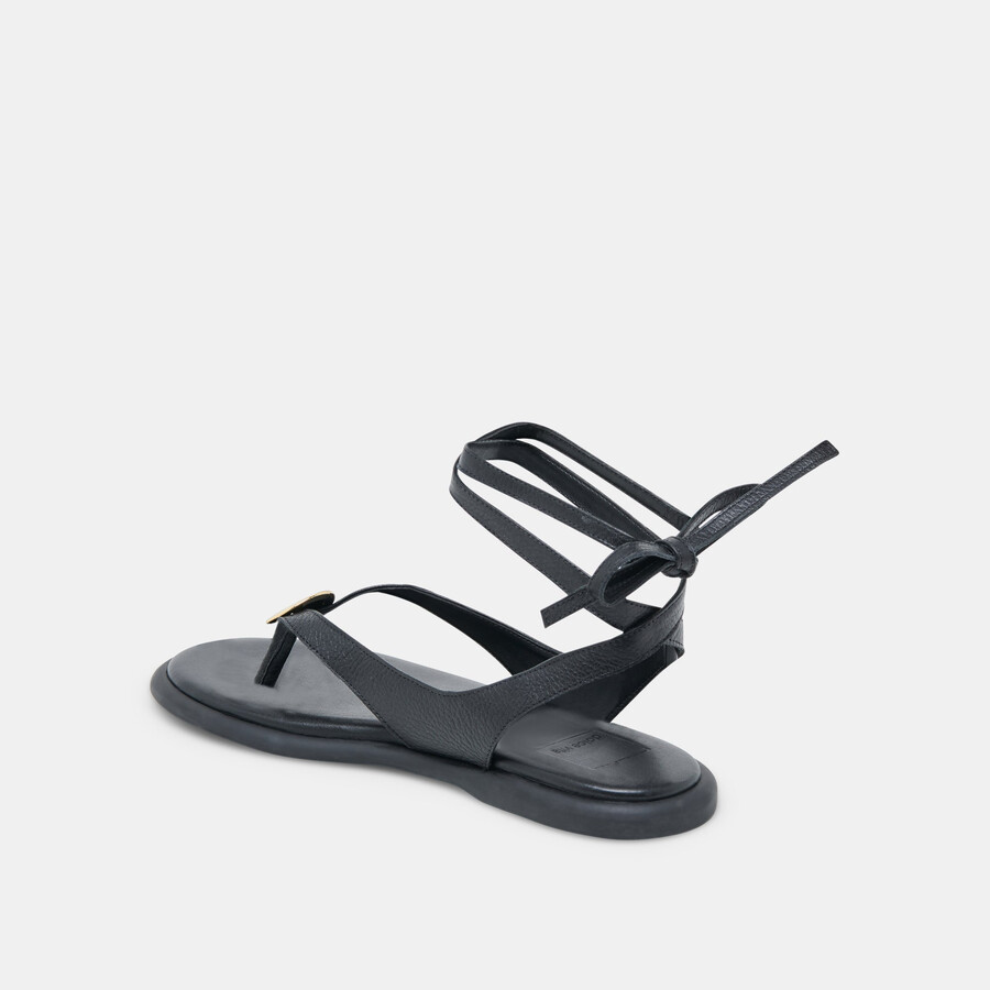 judy sandalen aus schwarzem leder