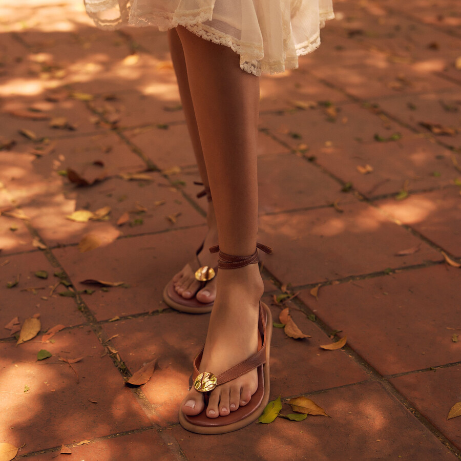 judy sandalen cognac leder