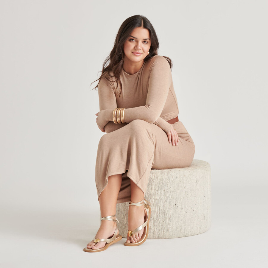 judy sandalen aus hellgoldenem leder