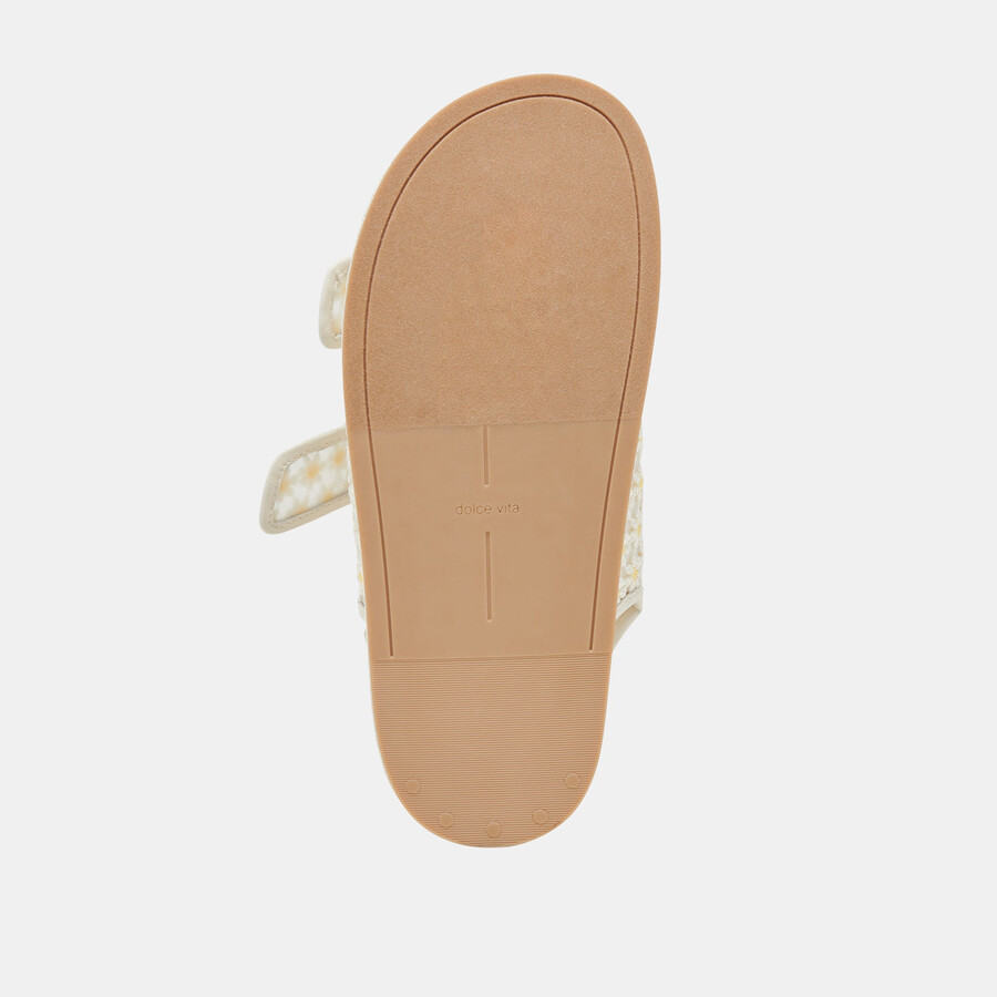 stuart sandalen mit blumenmuster weiß-gelb mit floralem mesh-einsatz