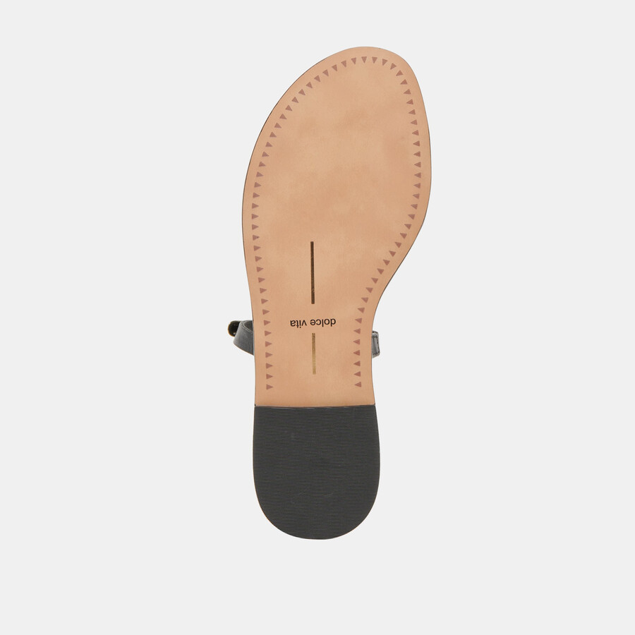 wink sandalen aus schwarzem leder