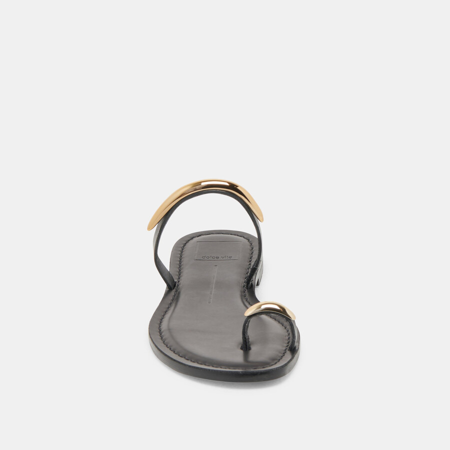 wink sandalen aus schwarzem leder