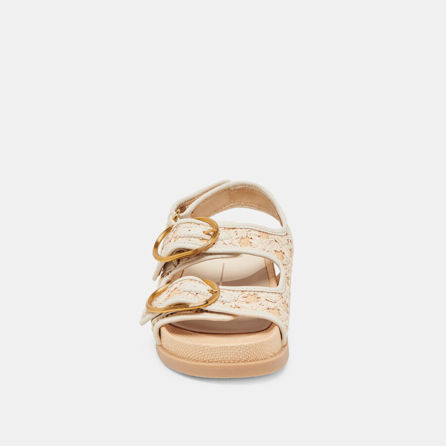starla sandalen creme floral raffia