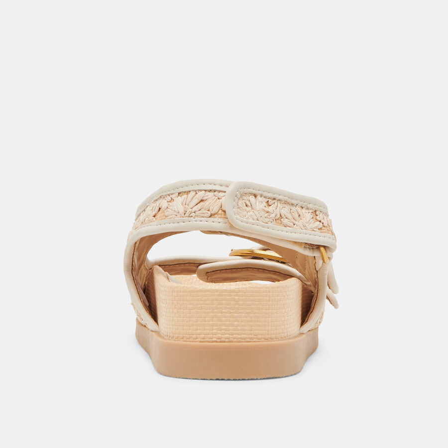 starla sandalen creme floral raffia