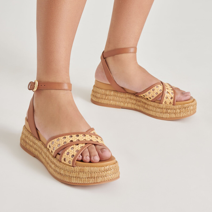 wriley sandalen sattel aus gewebtem raffia