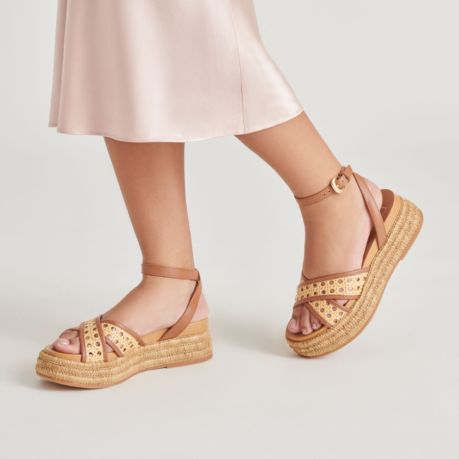 wriley sandalen sattel aus gewebtem raffia