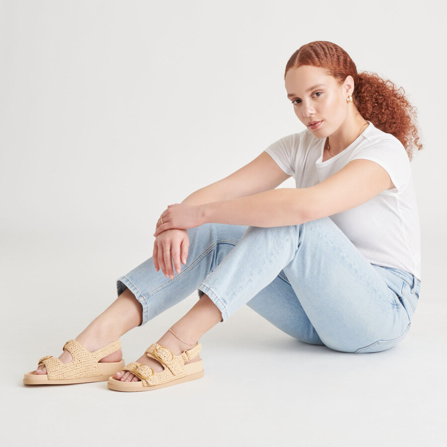 starla häkelsandalen aus naturstrick