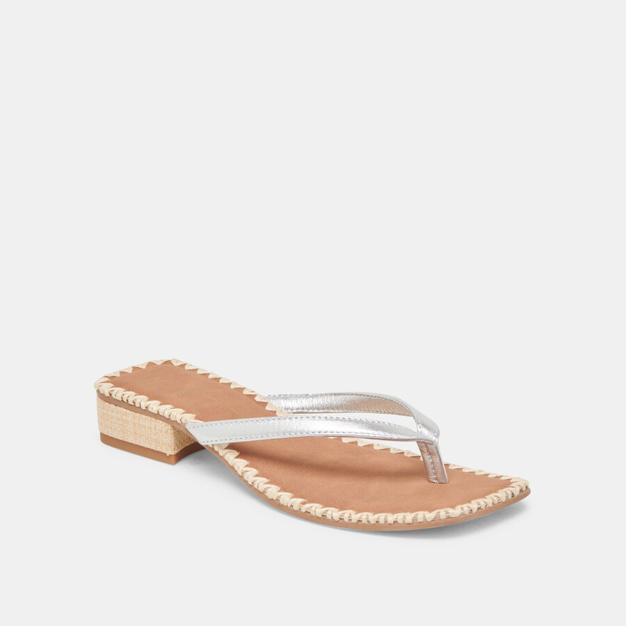 barty sandalen silber metallic leder
