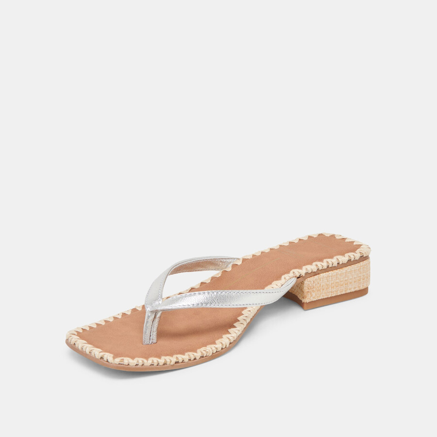 barty sandalen silber metallic leder