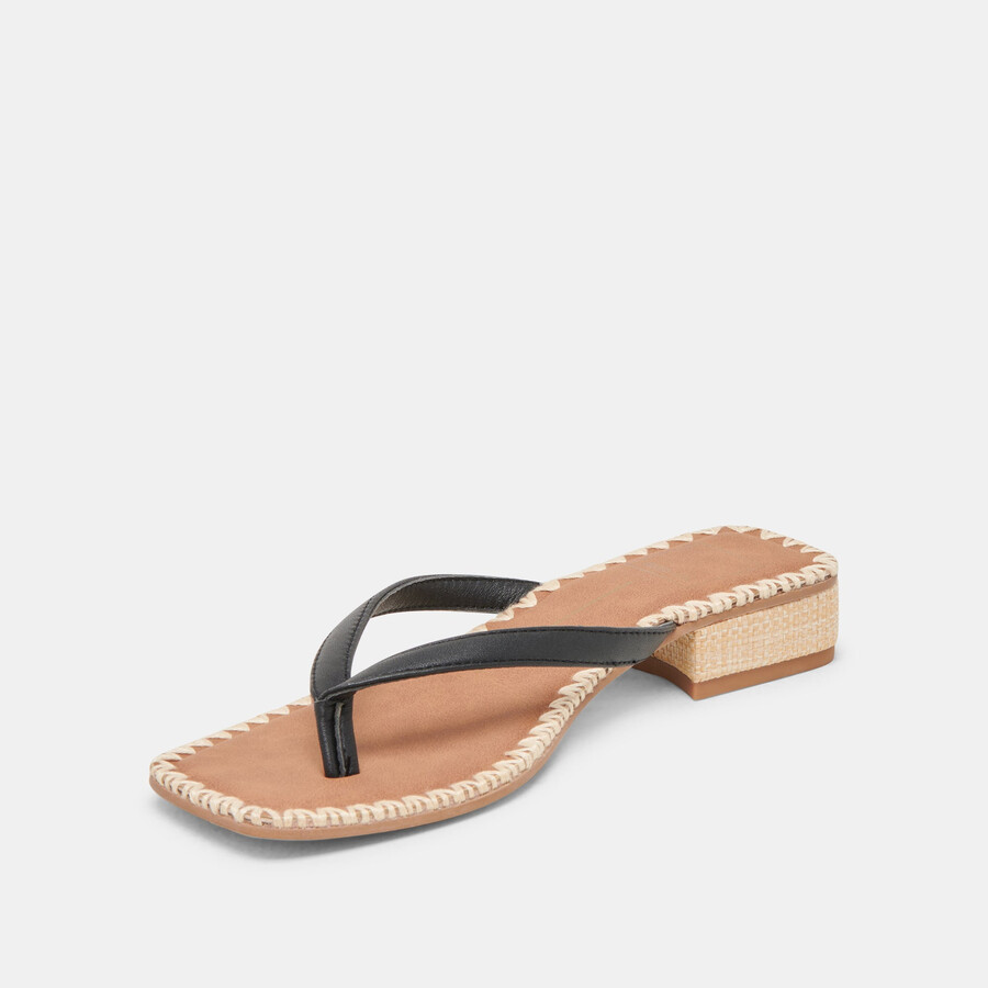 barty sandalen aus schwarzem leder
