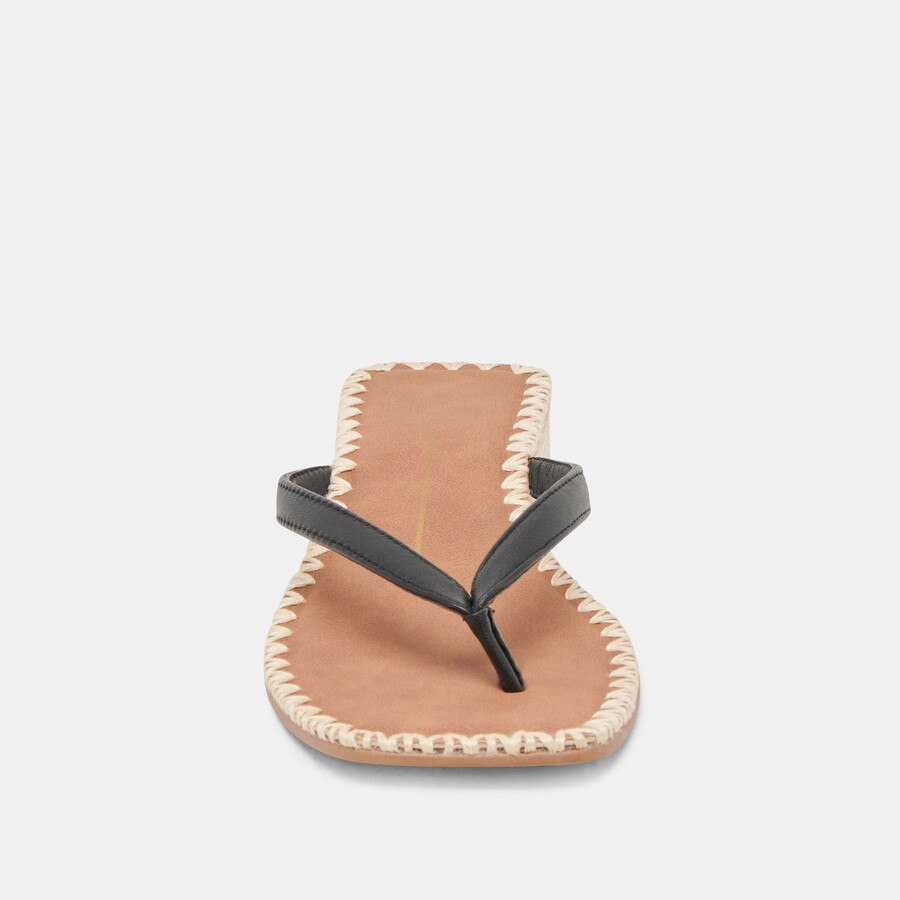 barty sandalen aus schwarzem leder