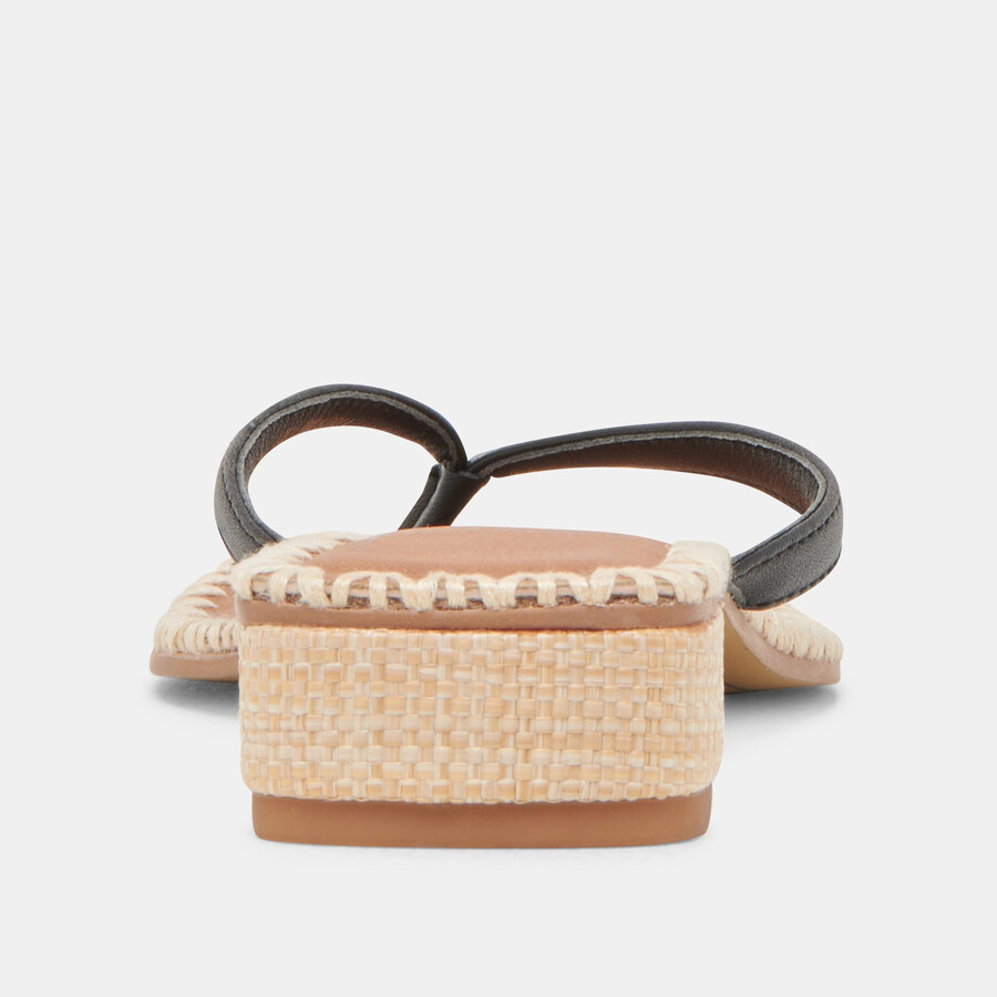 barty sandalen aus schwarzem leder