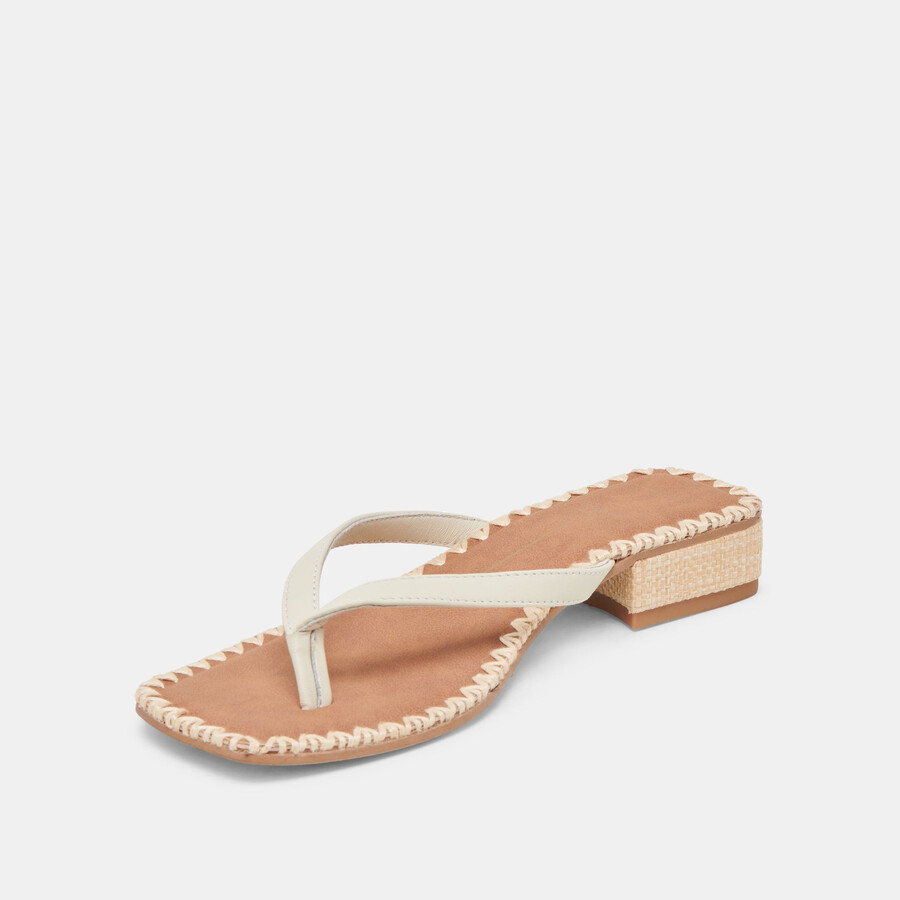 barty sandalen aus weißem leder