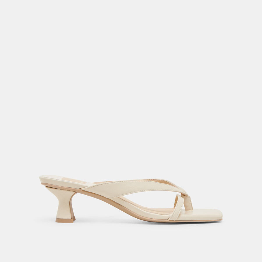 brevel heels aus cremefarbenem leder