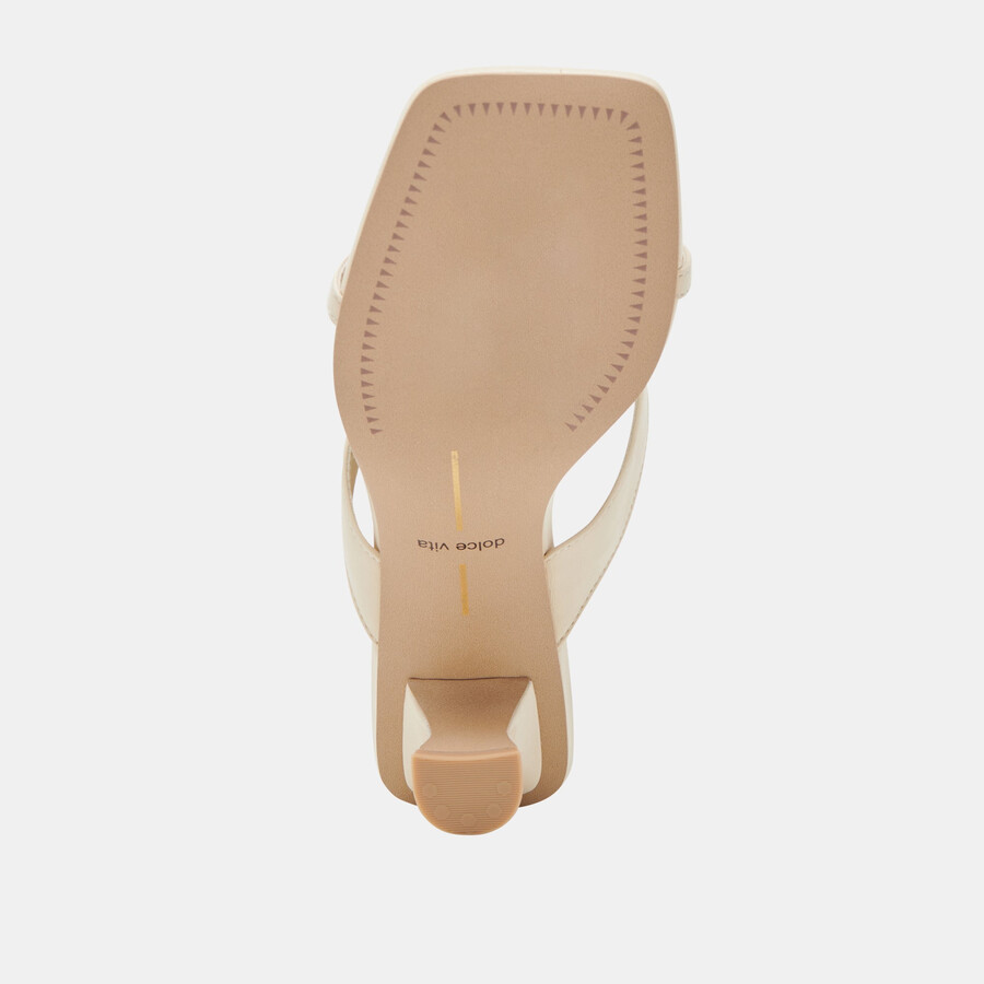 brevel heels aus cremefarbenem leder