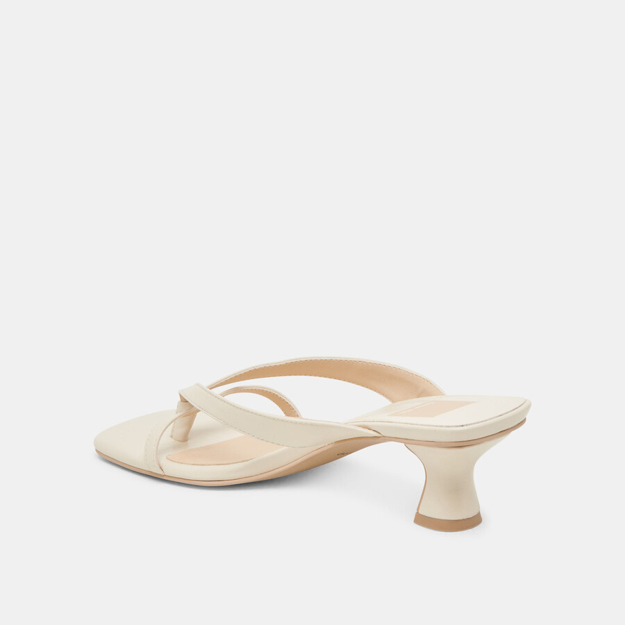 brevel heels aus cremefarbenem leder