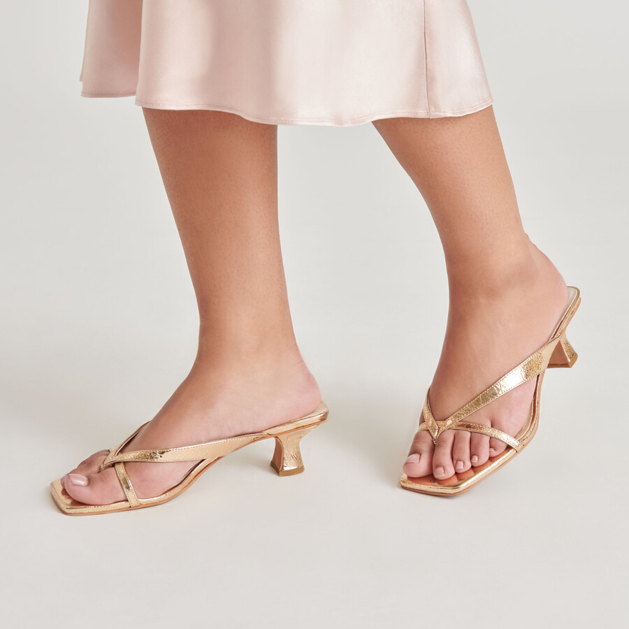 brevel heels goldfarbenes leder im used-look