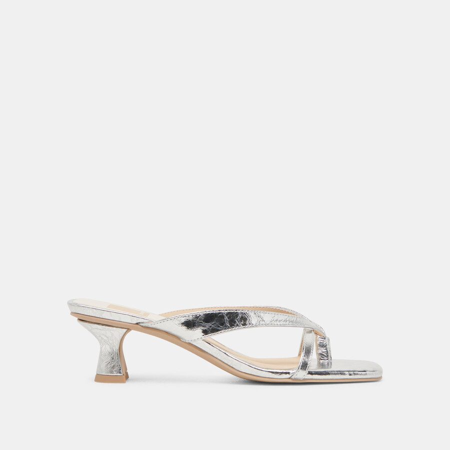 brevel heels silbernes leder im used-look