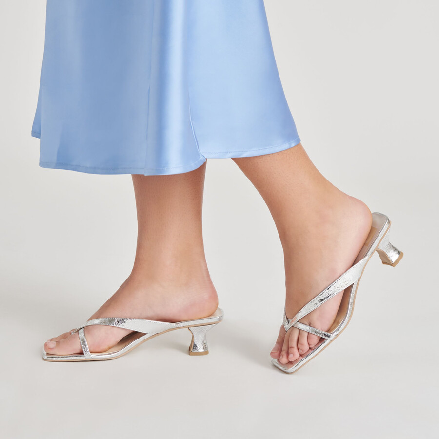 brevel heels silbernes leder im used-look