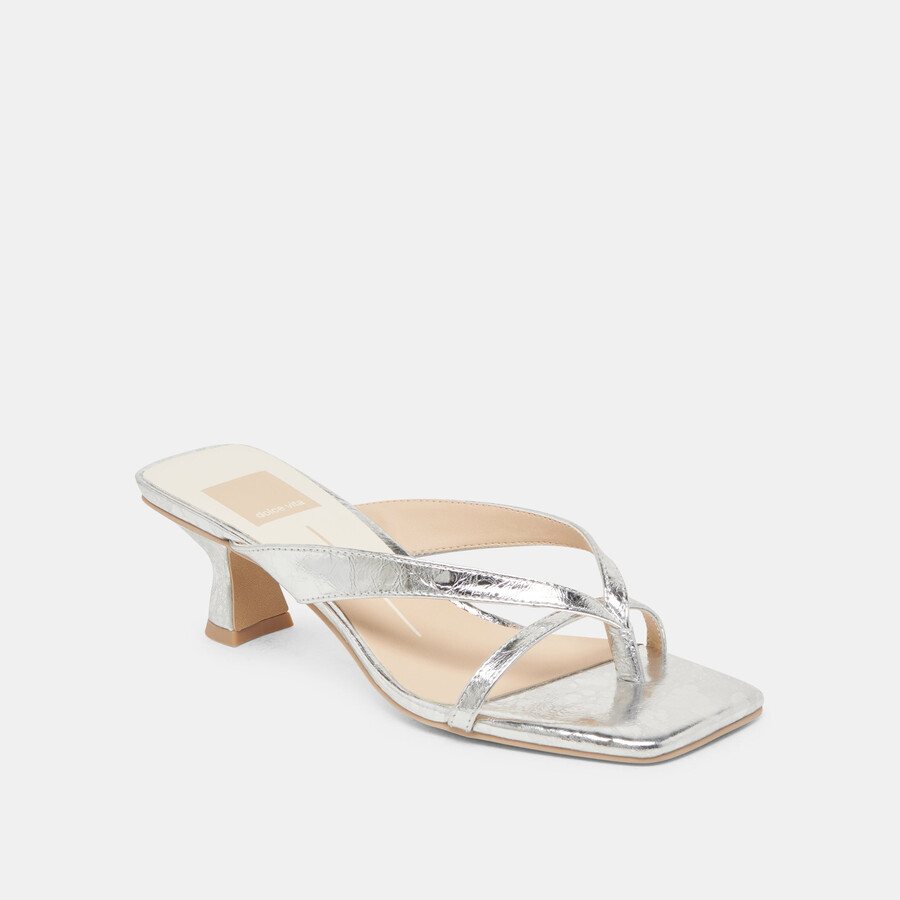 brevel heels silbernes leder im used-look