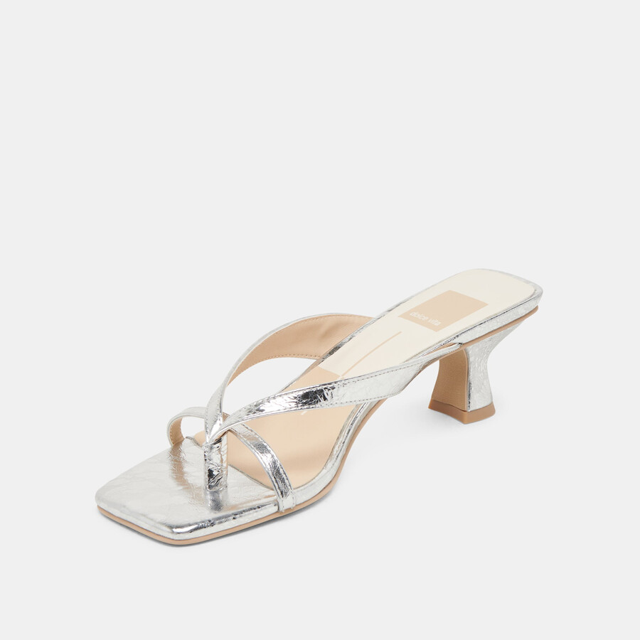 brevel heels silbernes leder im used-look