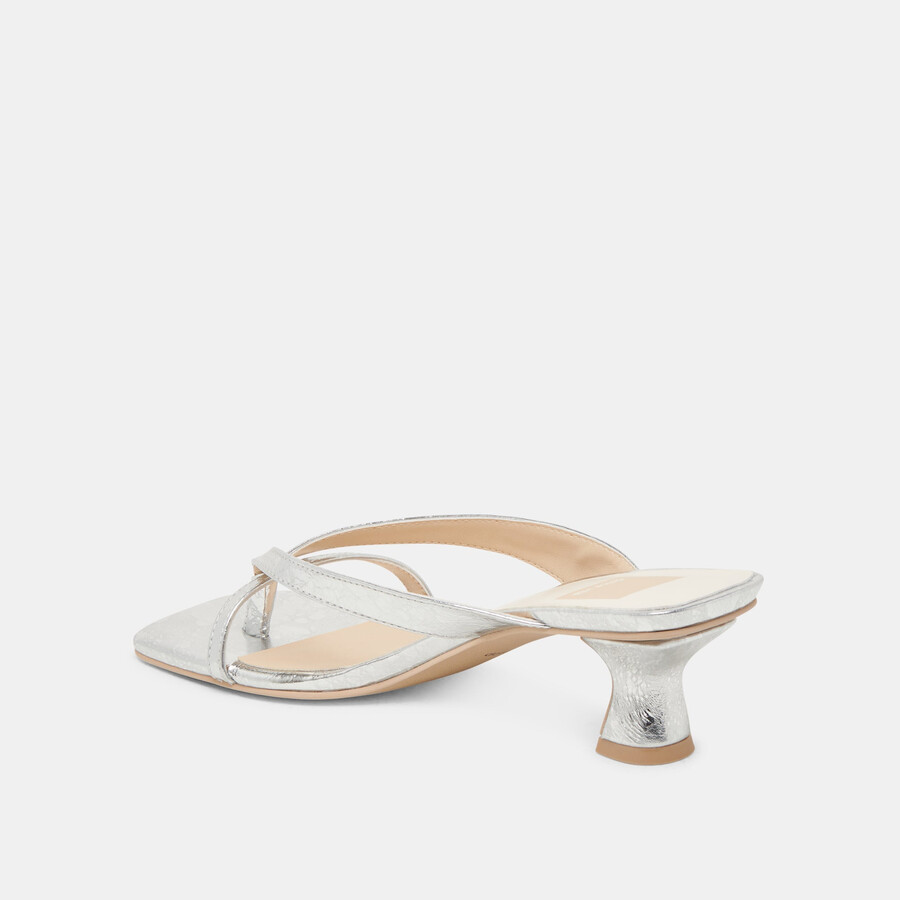 brevel heels silbernes leder im used-look
