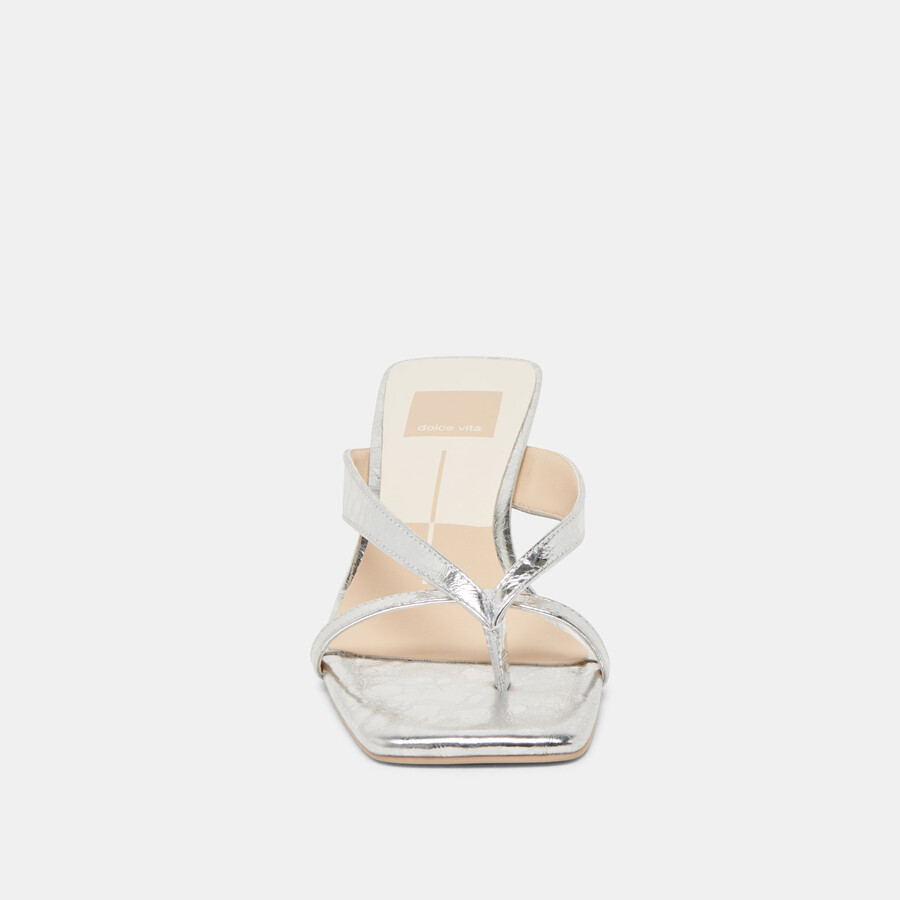 brevel heels silbernes leder im used-look