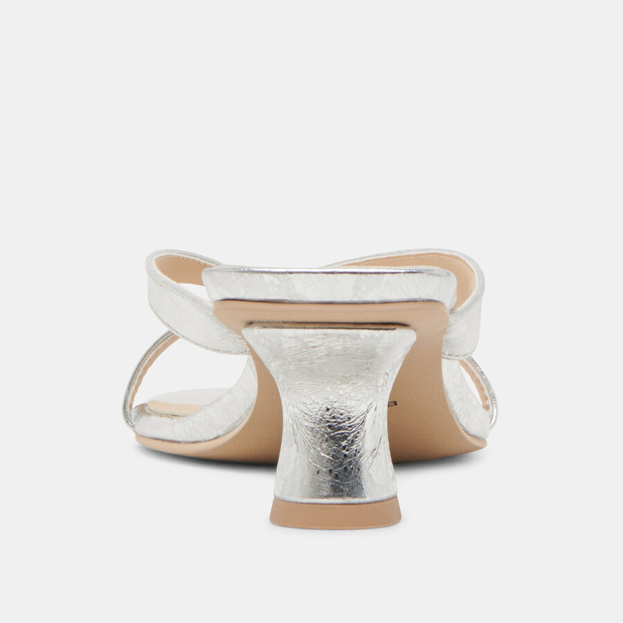 brevel heels silbernes leder im used-look