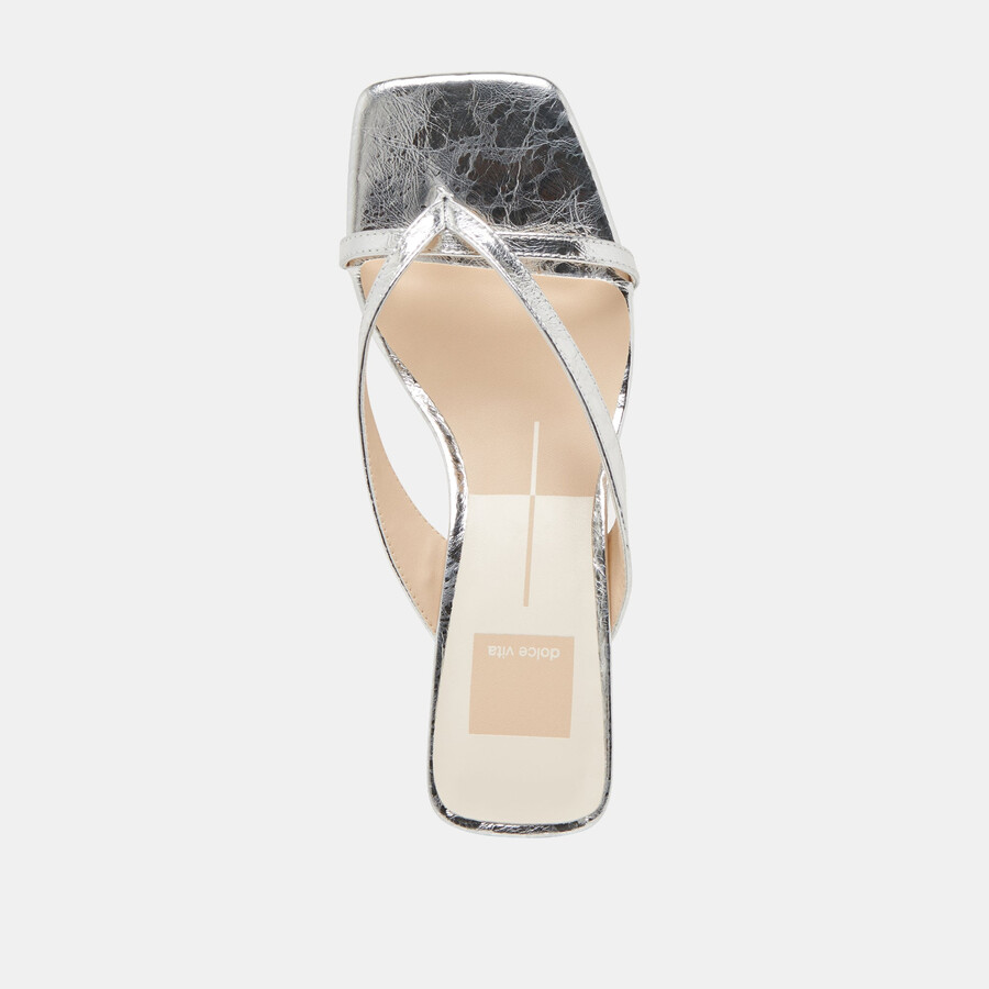 brevel heels silbernes leder im used-look