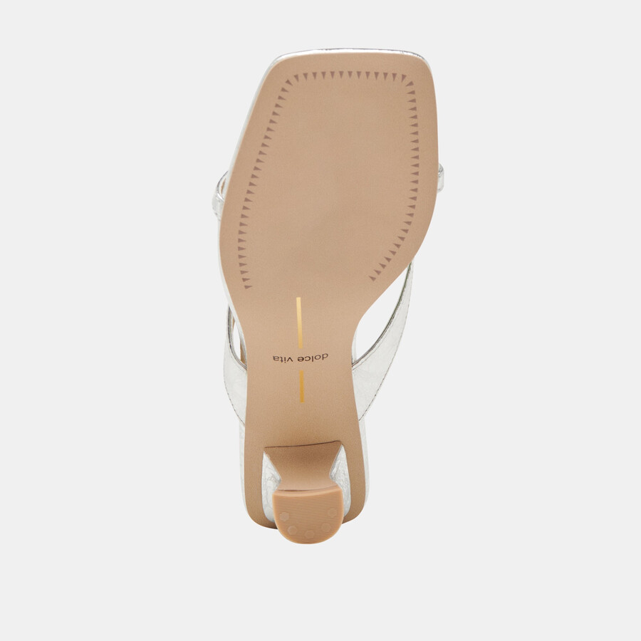 brevel heels silbernes leder im used-look