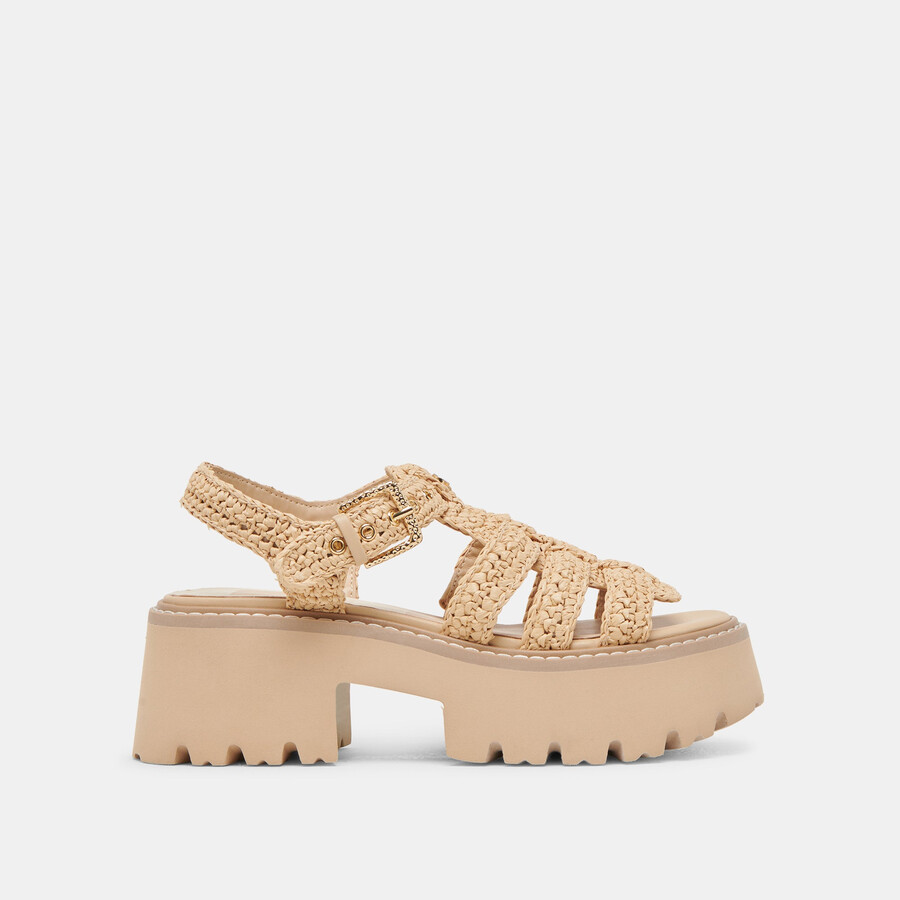 latice sandalen hell natur strick