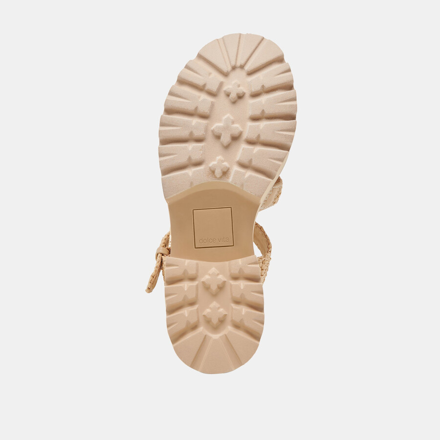 latice sandalen hell natur strick