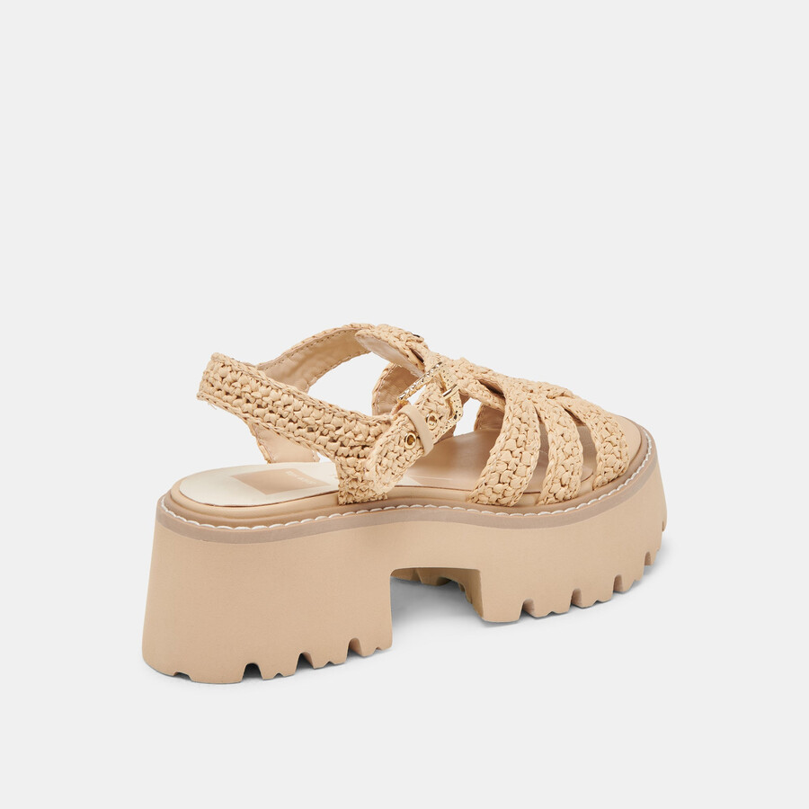 latice sandalen hell natur strick