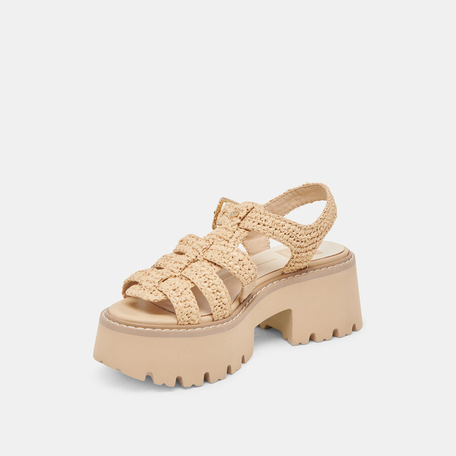 latice sandalen hell natur strick