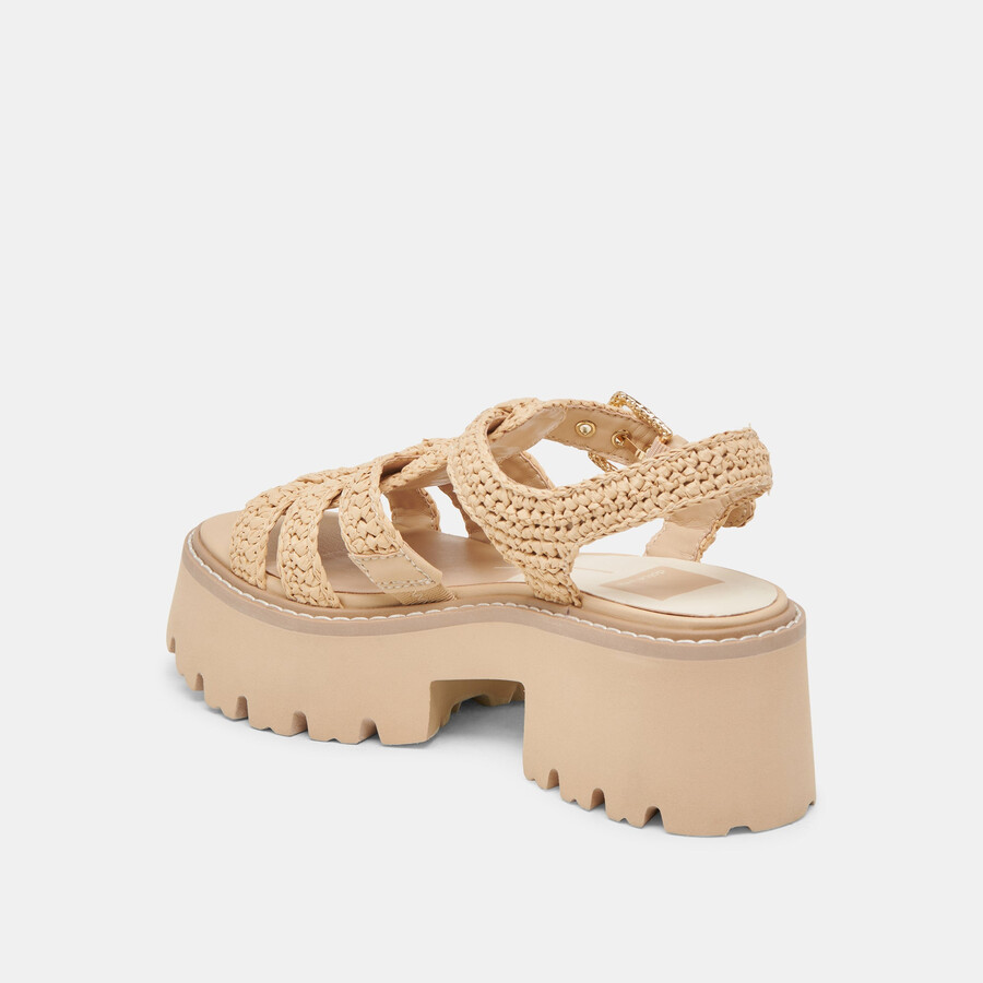 latice sandalen hell natur strick