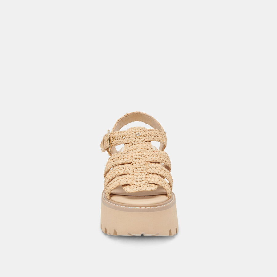 latice sandalen hell natur strick