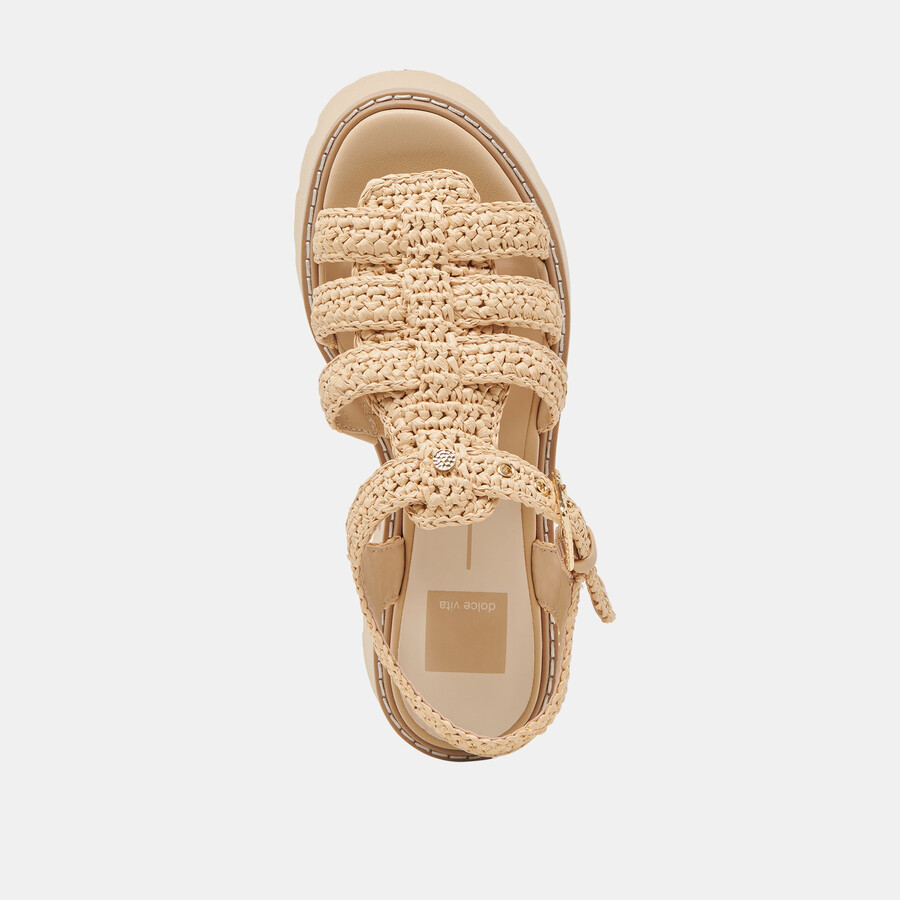 latice sandalen hell natur strick