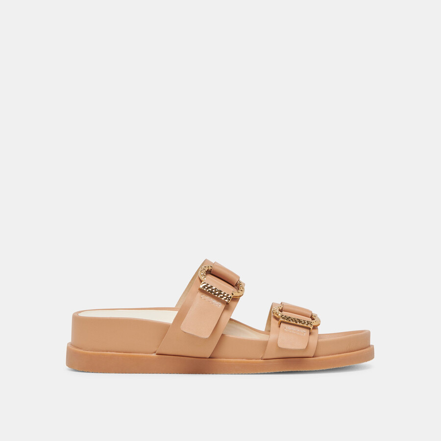 soya sandalen aus hellbraunem leder