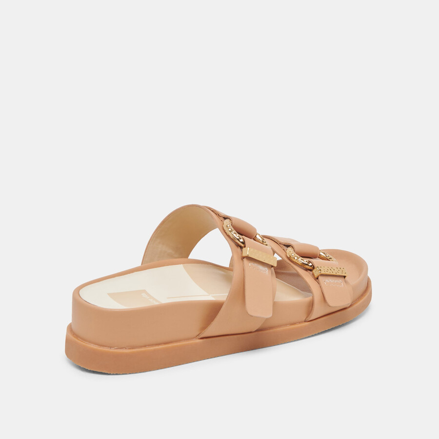 soya sandalen aus hellbraunem leder