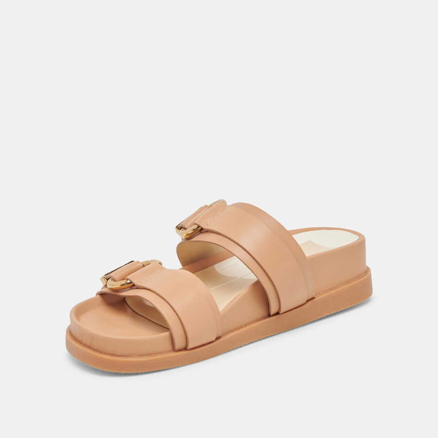 soya sandalen aus hellbraunem leder