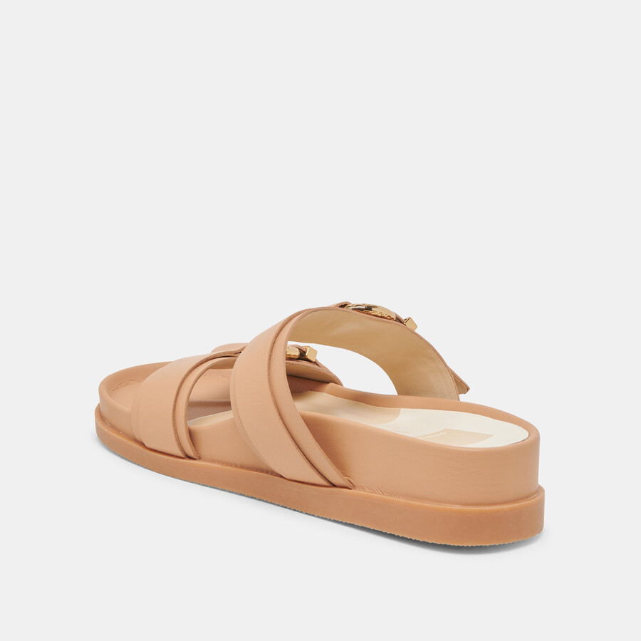 soya sandalen aus hellbraunem leder