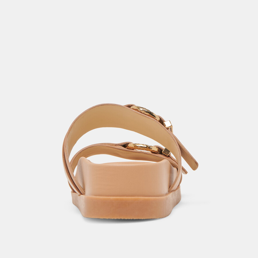 soya sandalen aus hellbraunem leder