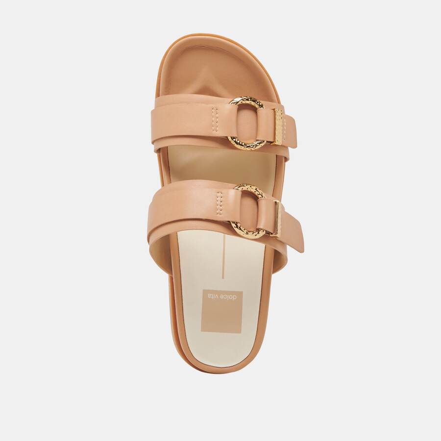 soya sandalen aus hellbraunem leder